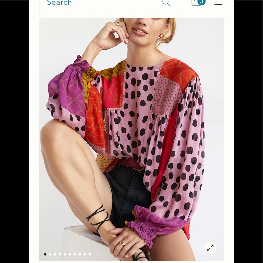 Anthropologie Bl-Nk Miranda peasant blouse